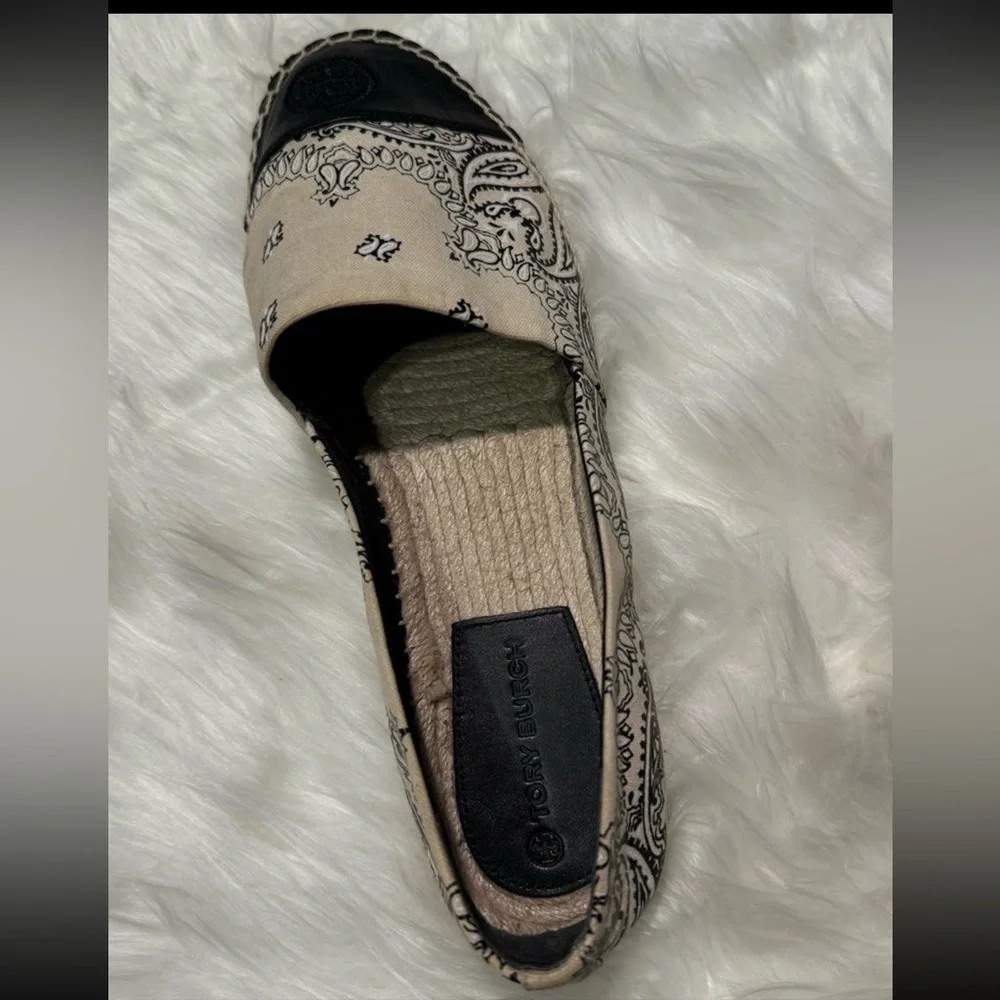 Tory Burch Pigment Espadrille Canvas Flat Shoe-Size 11M -Block Espadrille